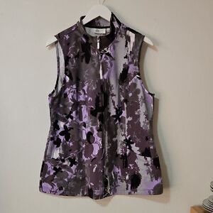 D &CO. ACTIVE Purple Floral Vest L
